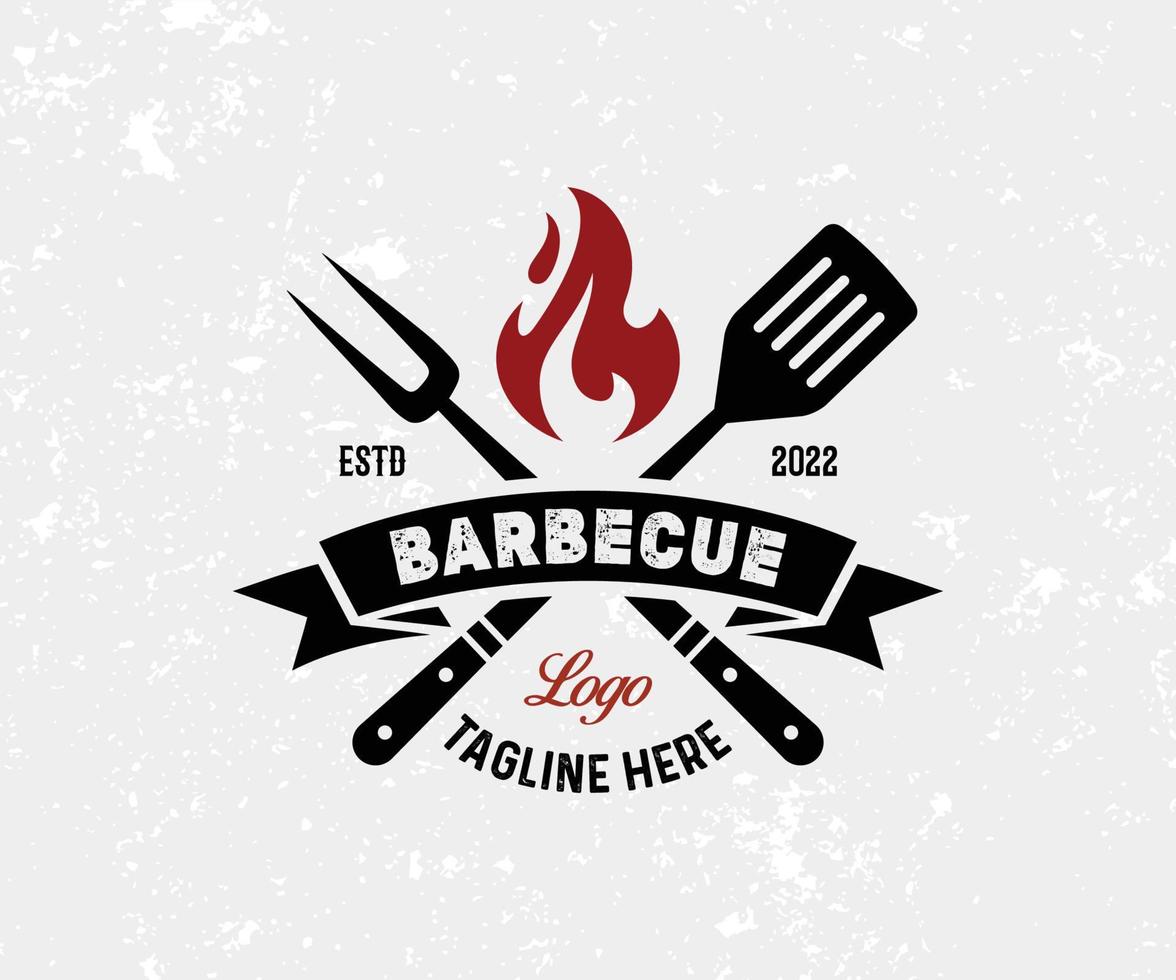 plantilla de diseño de logotipo de barbacoa. plantilla de diseño de logotipo de barbacoa de barbacoa de barbacoa a la parrilla. vector