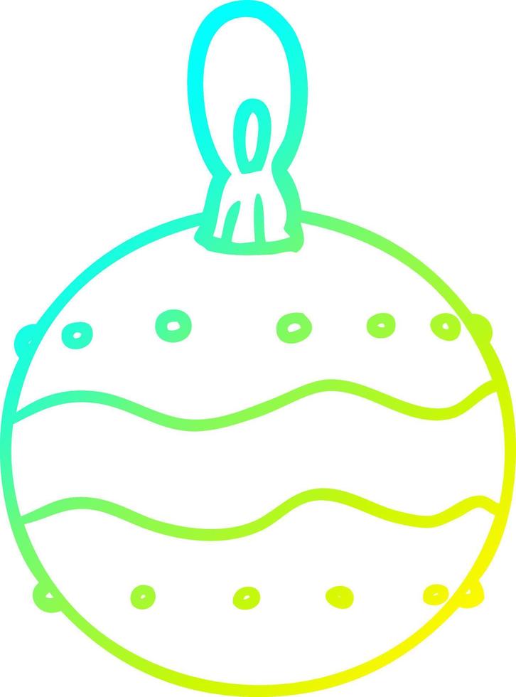 cold gradient line drawing christmas bauble decoration vector