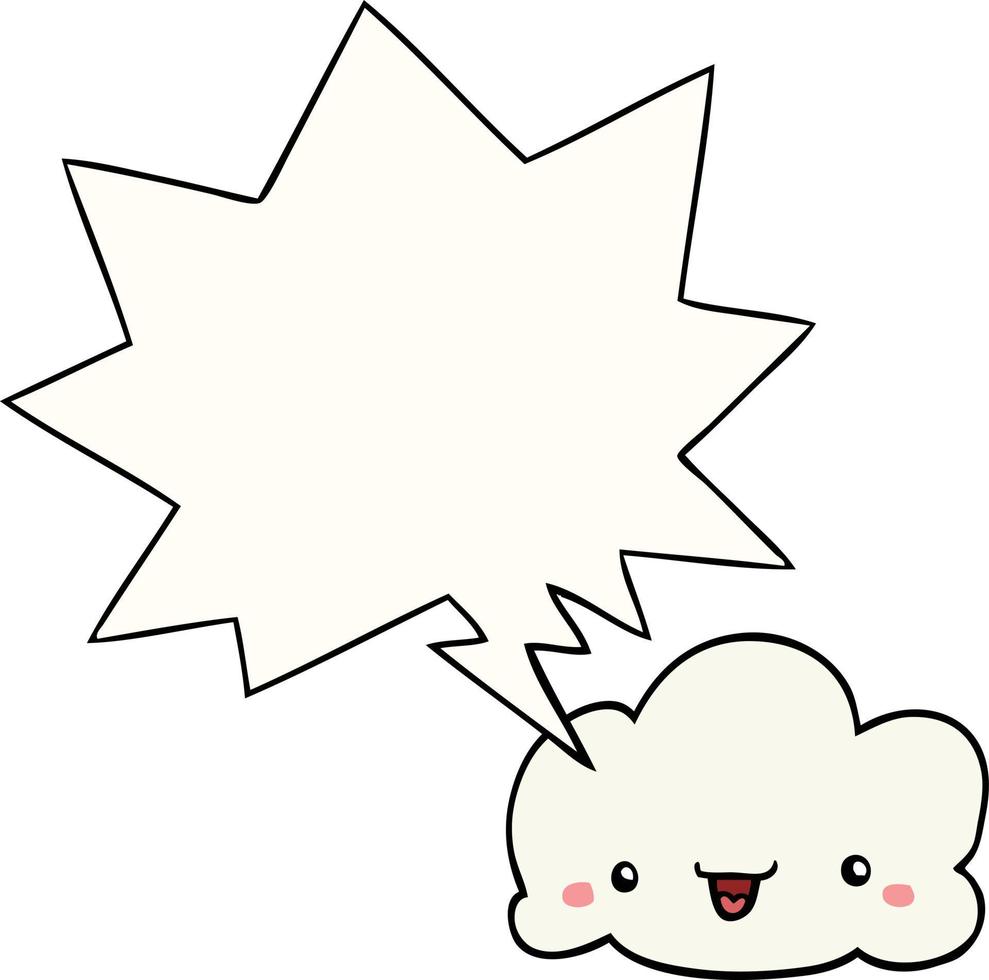 cartoon cloud and speech bubble vector