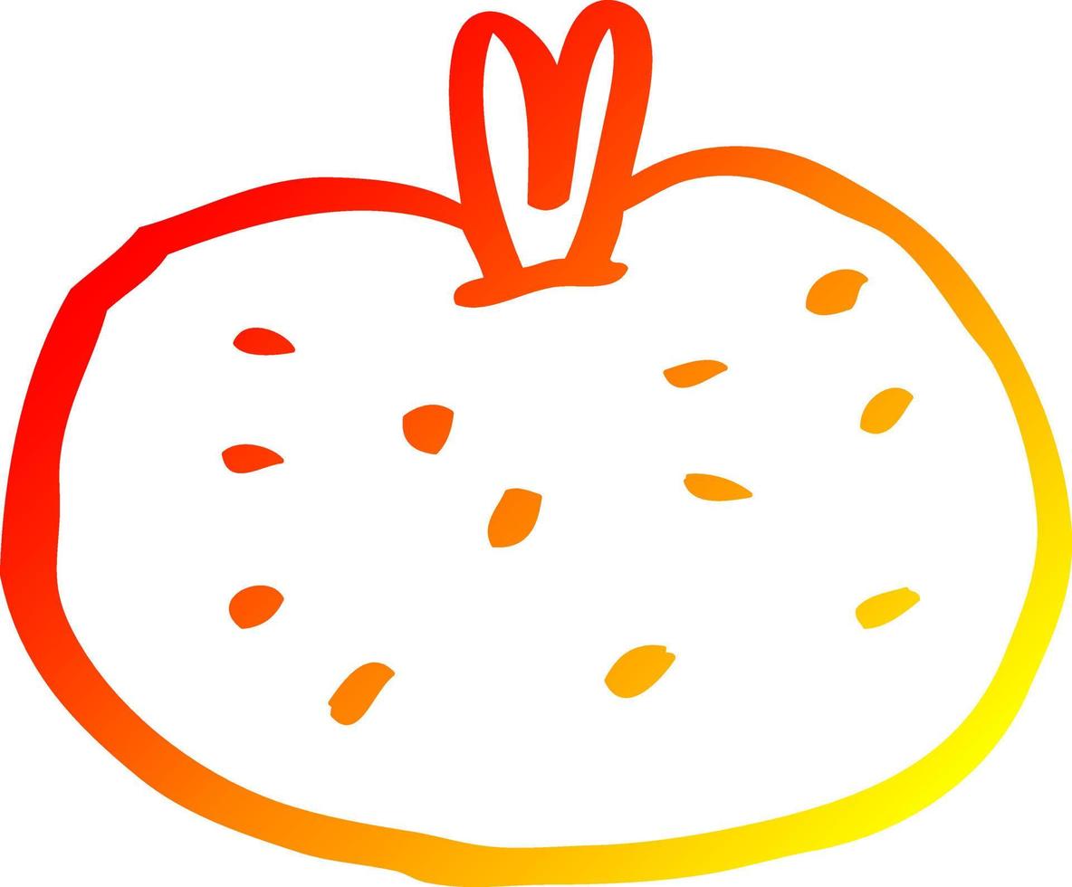 warm gradient line drawing cartoon tomato vector