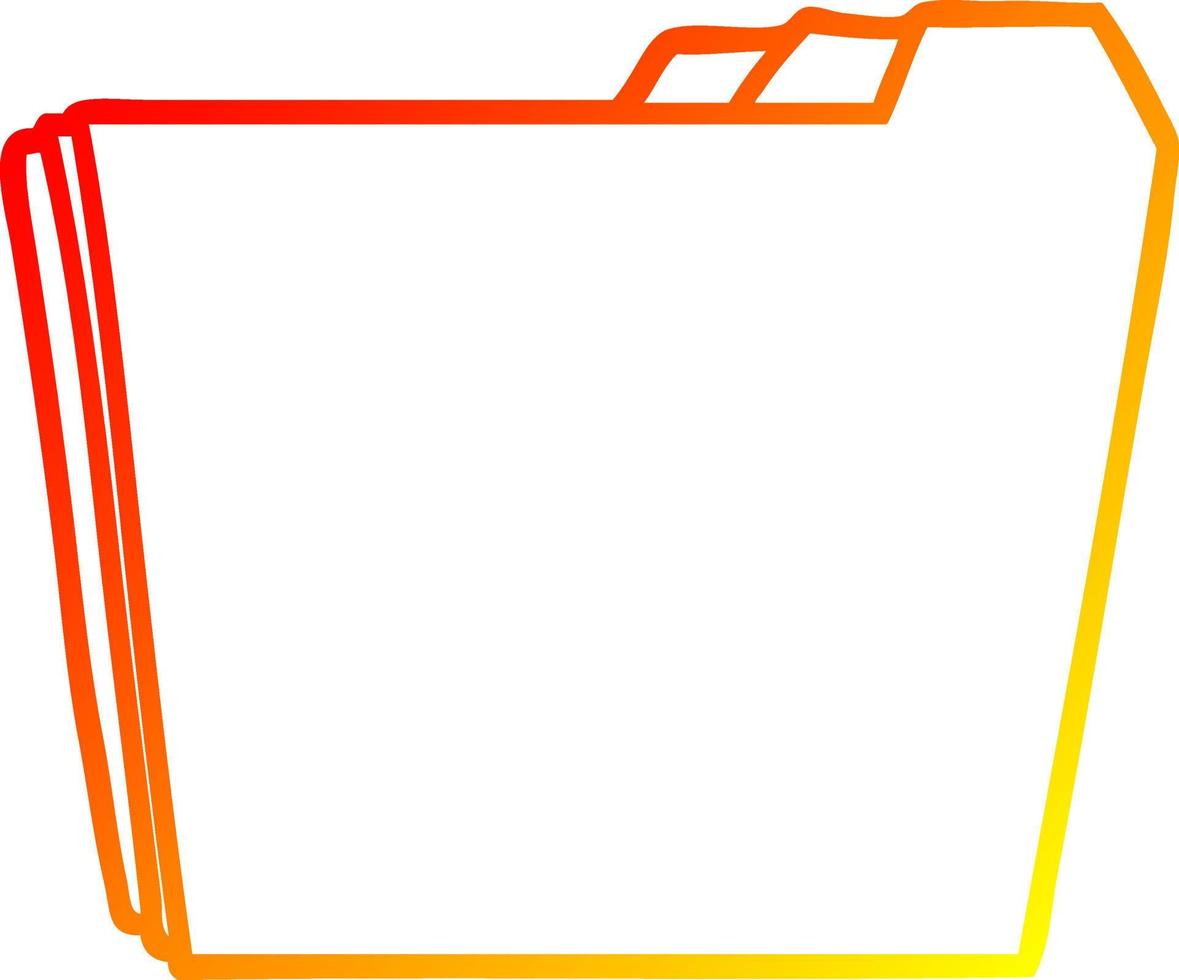 warm gradient line drawing cartoon business folders vector