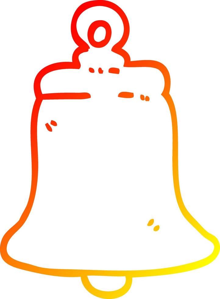 warm gradient line drawing cartoon ringing bell vector