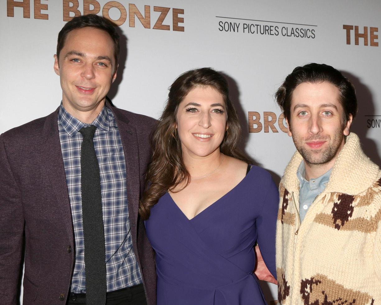 LOS ANGELES, MAR 7 - Jim Parsons, Mayim Bialik, Simon Helberg at the The Bronze Premiere at the SilverScreen Theater at the Pacific Design Center on March 7, 2016 in Los Angeles, CA photo