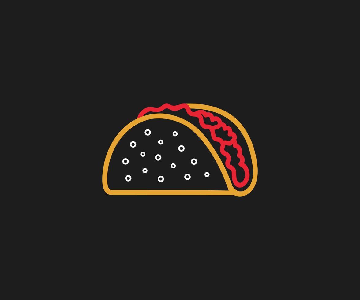 vector de logotipo de icono de taco. taco vector de comida mexicana.