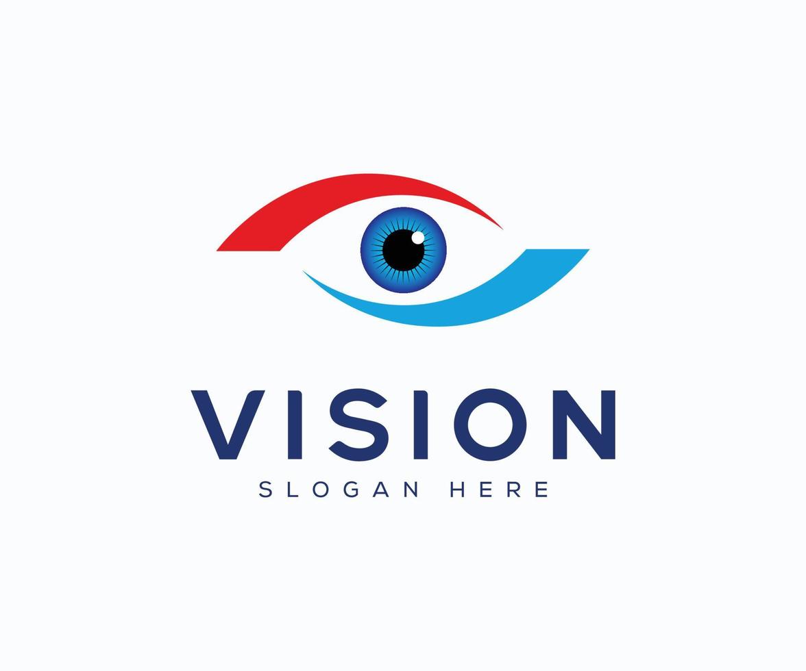 plantilla de vector de logotipo de ojo. plantilla de diseño del logotipo para el cuidado de los ojos, concepto del logotipo del ojo azul, icono del ojo.