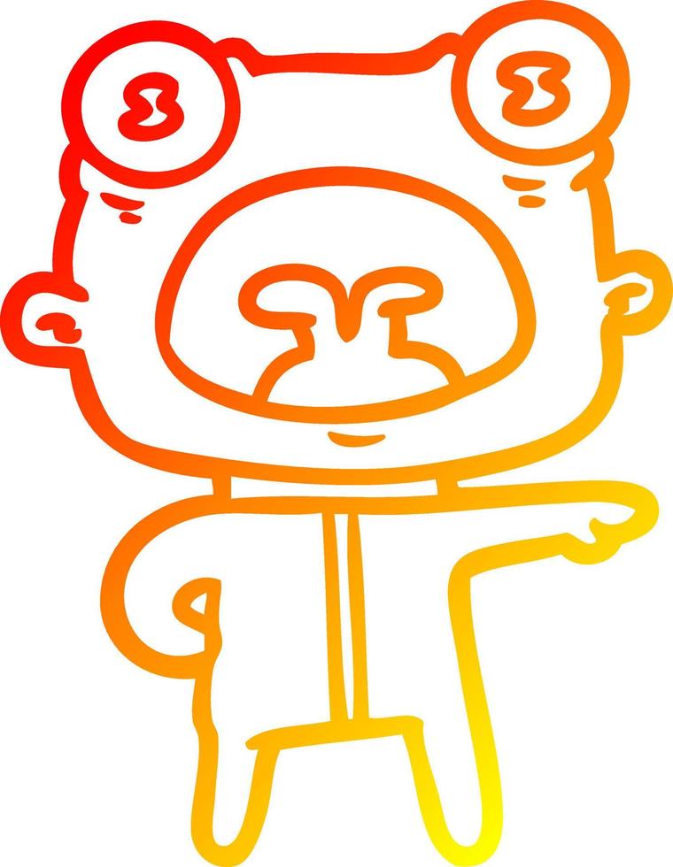 warm gradient line drawing cartoon weird alien communicating vector