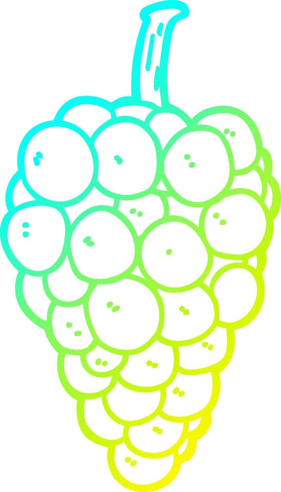 cold gradient line drawing cartoon grapes vector