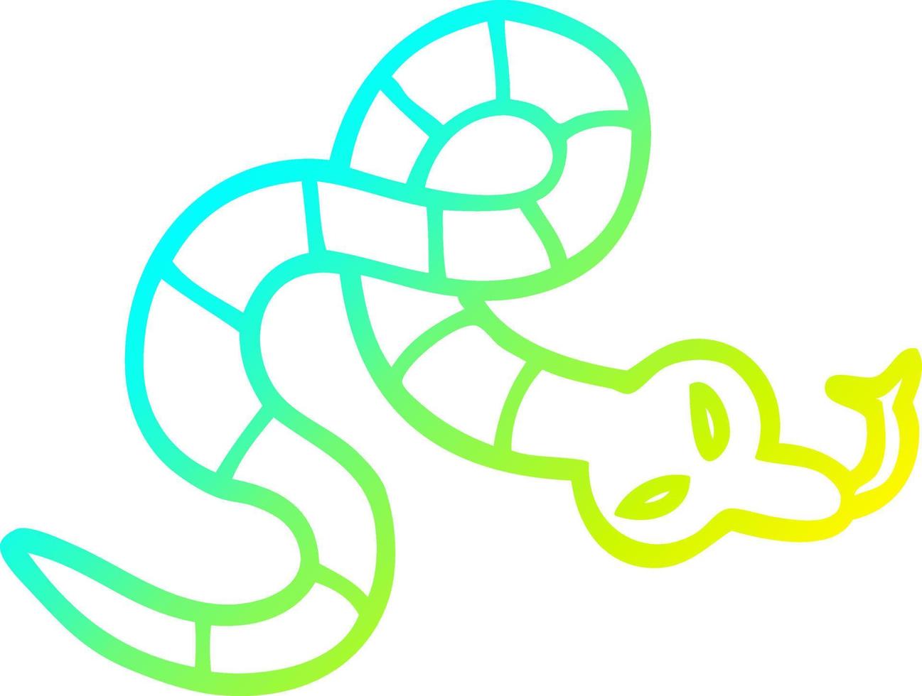 cold gradient line drawing cartoon poisonous snake vector