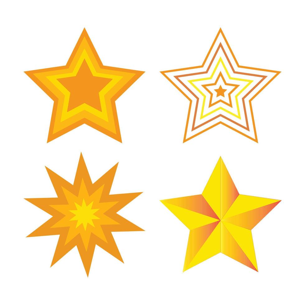 conjunto de iconos de estrellas. destellos, estallido brillante vector