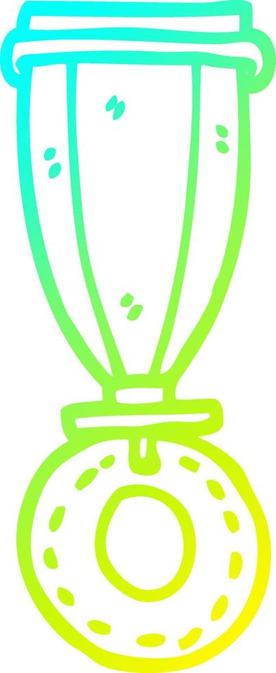 cold gradient line drawing cartoon medal vector