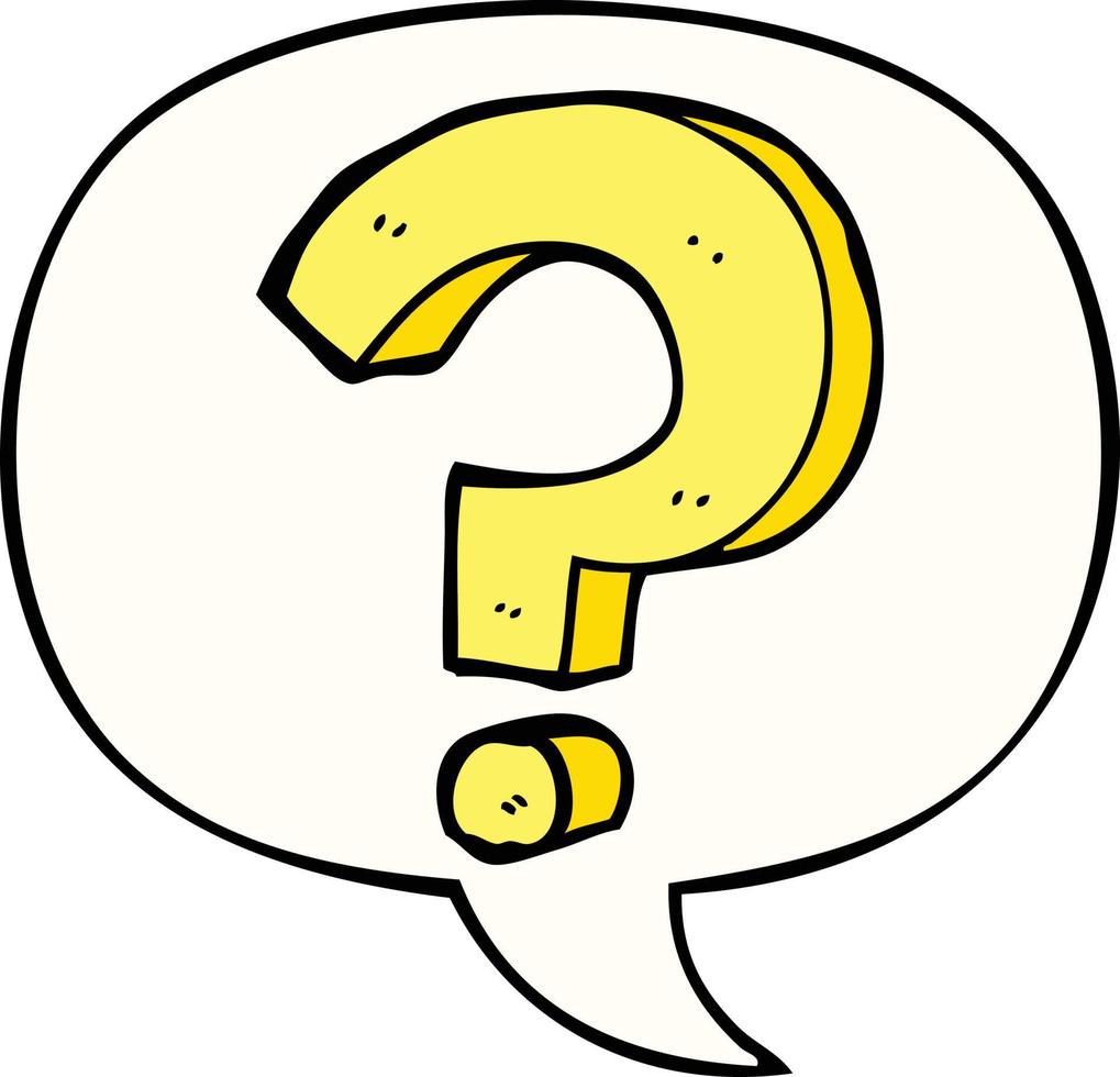 cartoon question mark and speech bubble vector