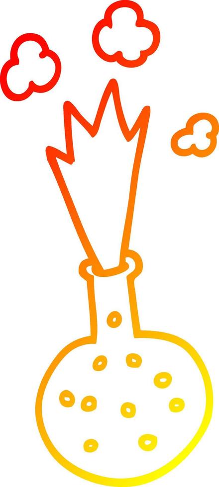 warm gradient line drawing cartoon explosive chemical vector