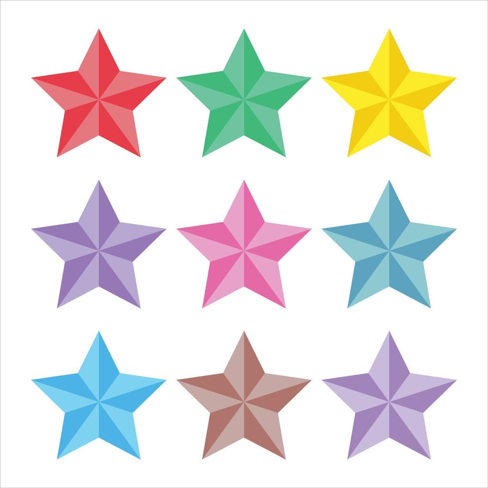 conjunto de estrellas de colores ilustración vectorial vector