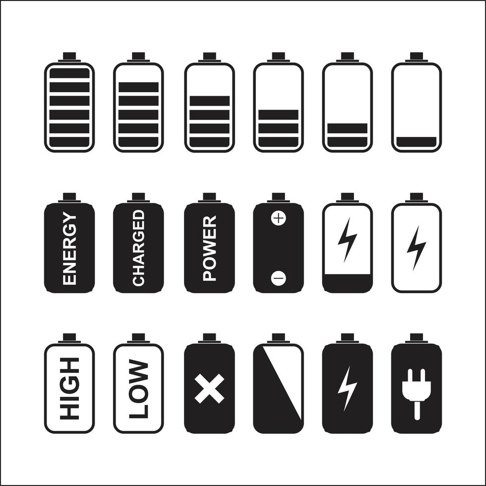 Set of Battery Icons Vector