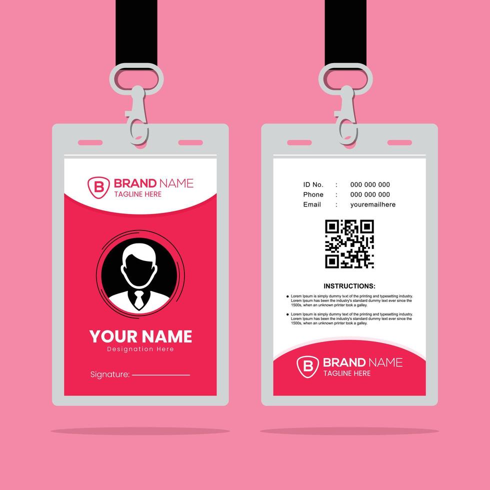 Clean and Simple ID Card Design Template vector