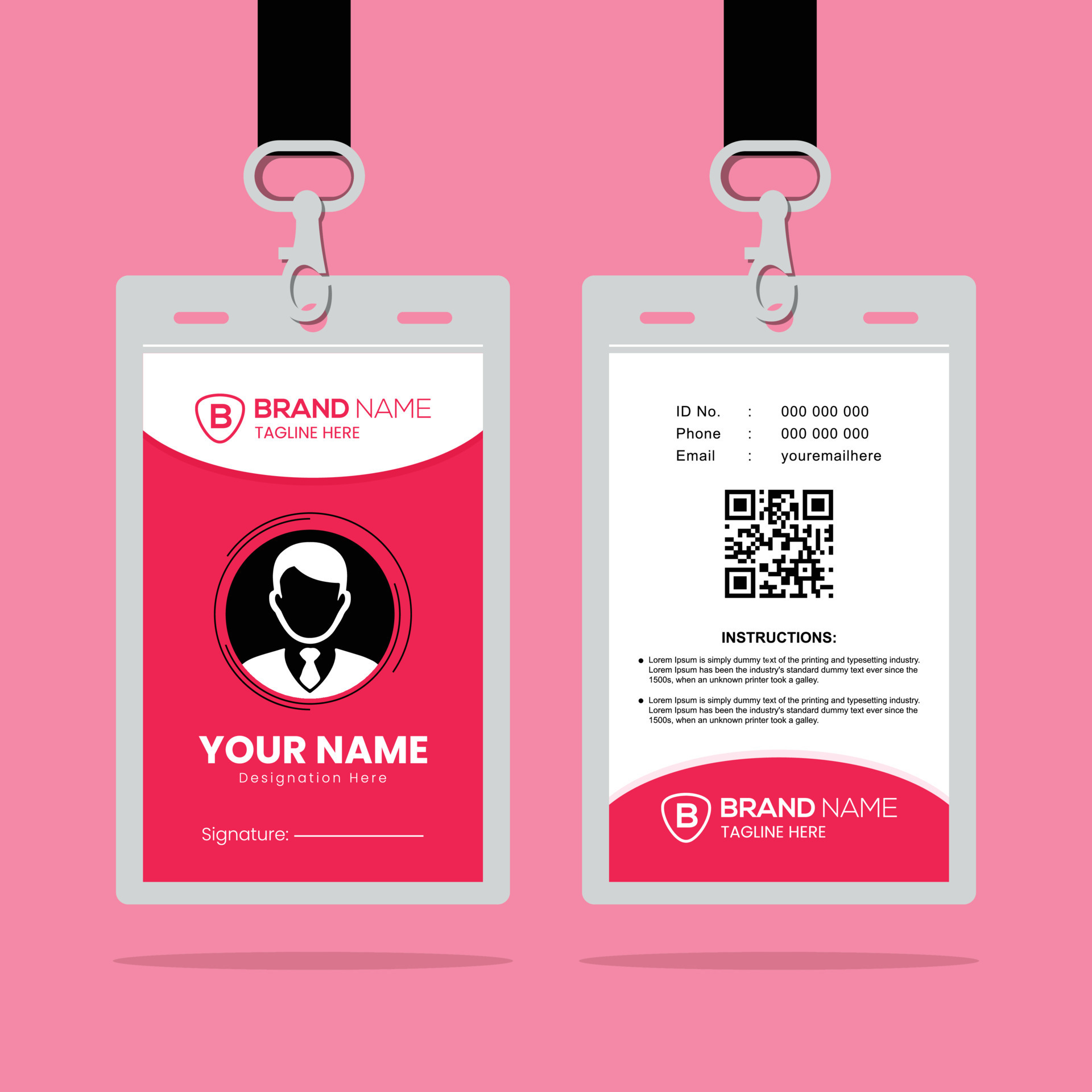 Clean and Simple ID Card Design Template 10627075 Vector Art at Vecteezy