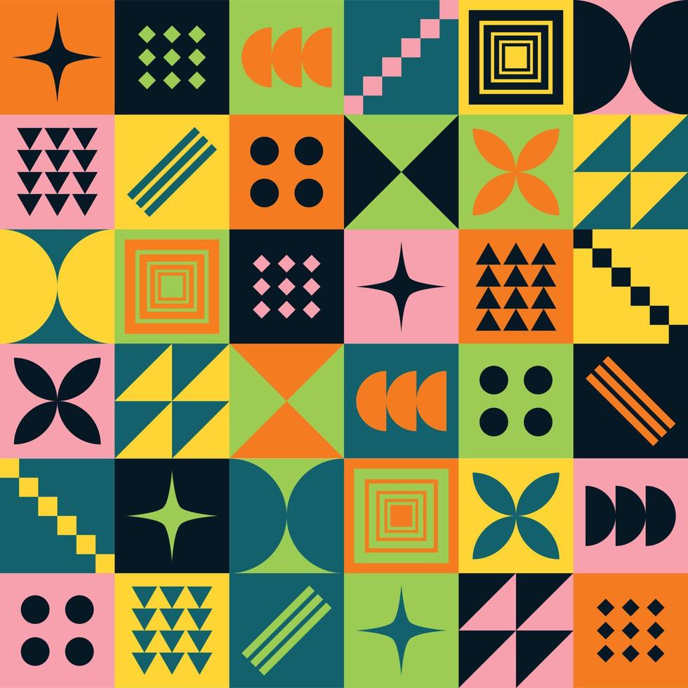 Seamless Geometric or Abstract Pattern Background Neo Geo Vector Template