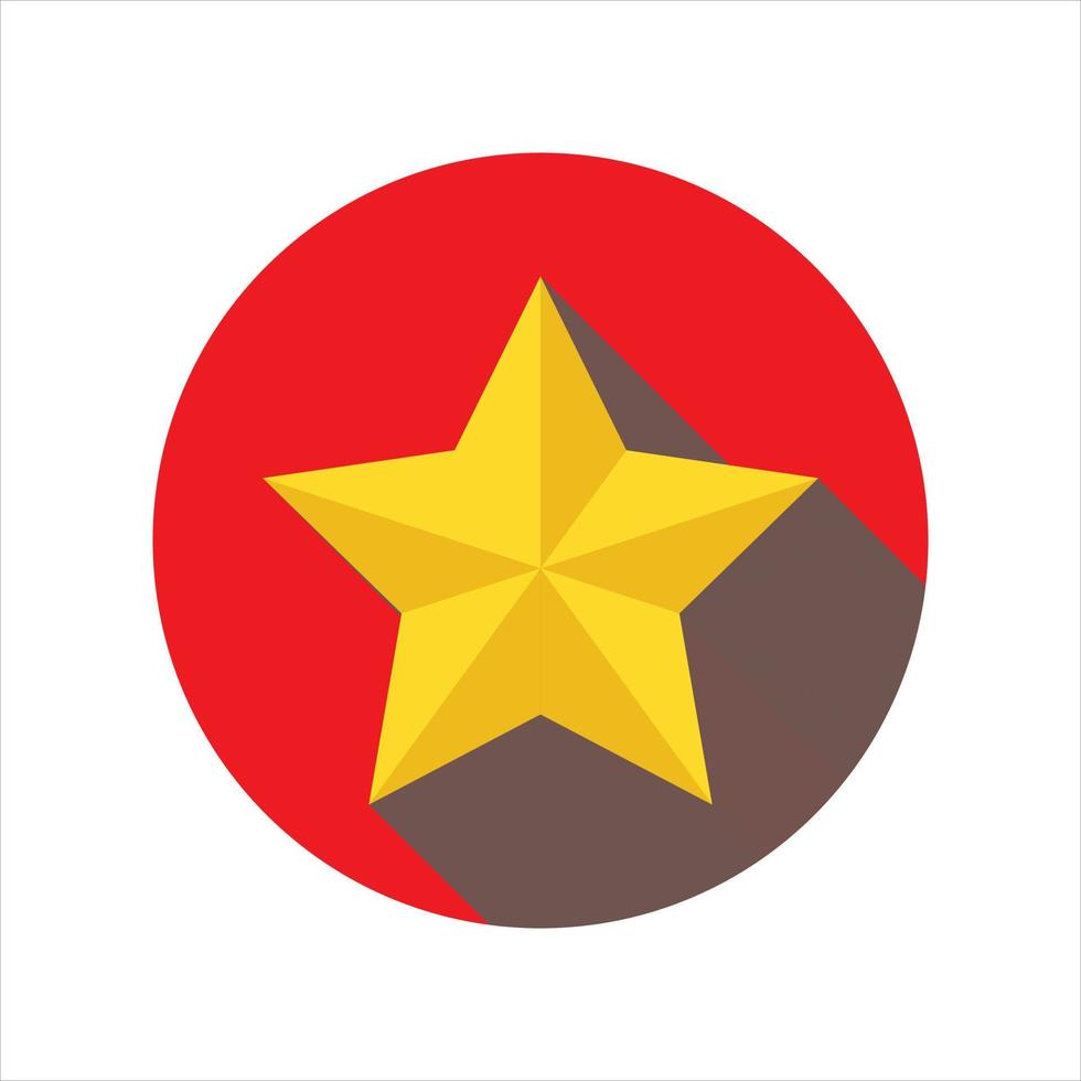 icono de estrella amarilla en círculo rojo vector