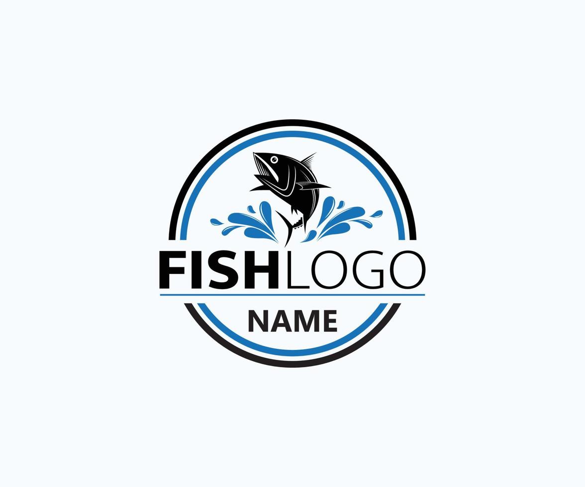 Fish Logo Design. Fishing Vector Logo Template.