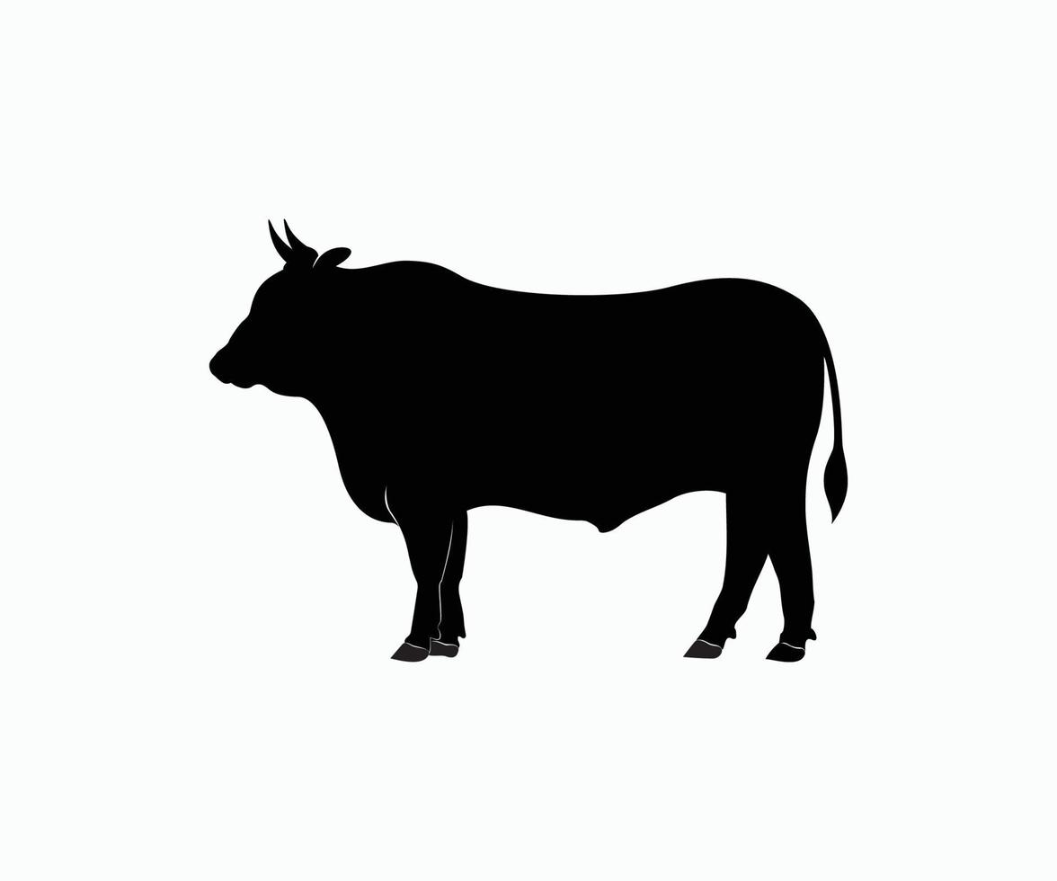 Bull Silhouette Icon Vector Template. Strong Bull Icon Design Template.