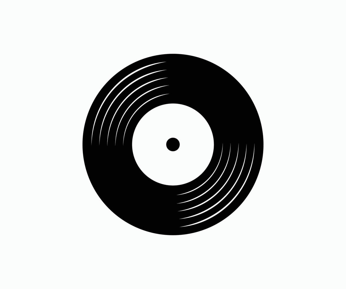 icono de vector de logotipo de música de registro de disco de