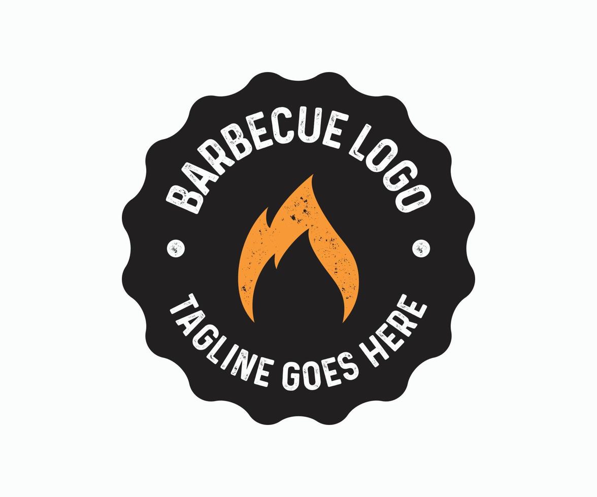 Barbecue grill logo design vector template.