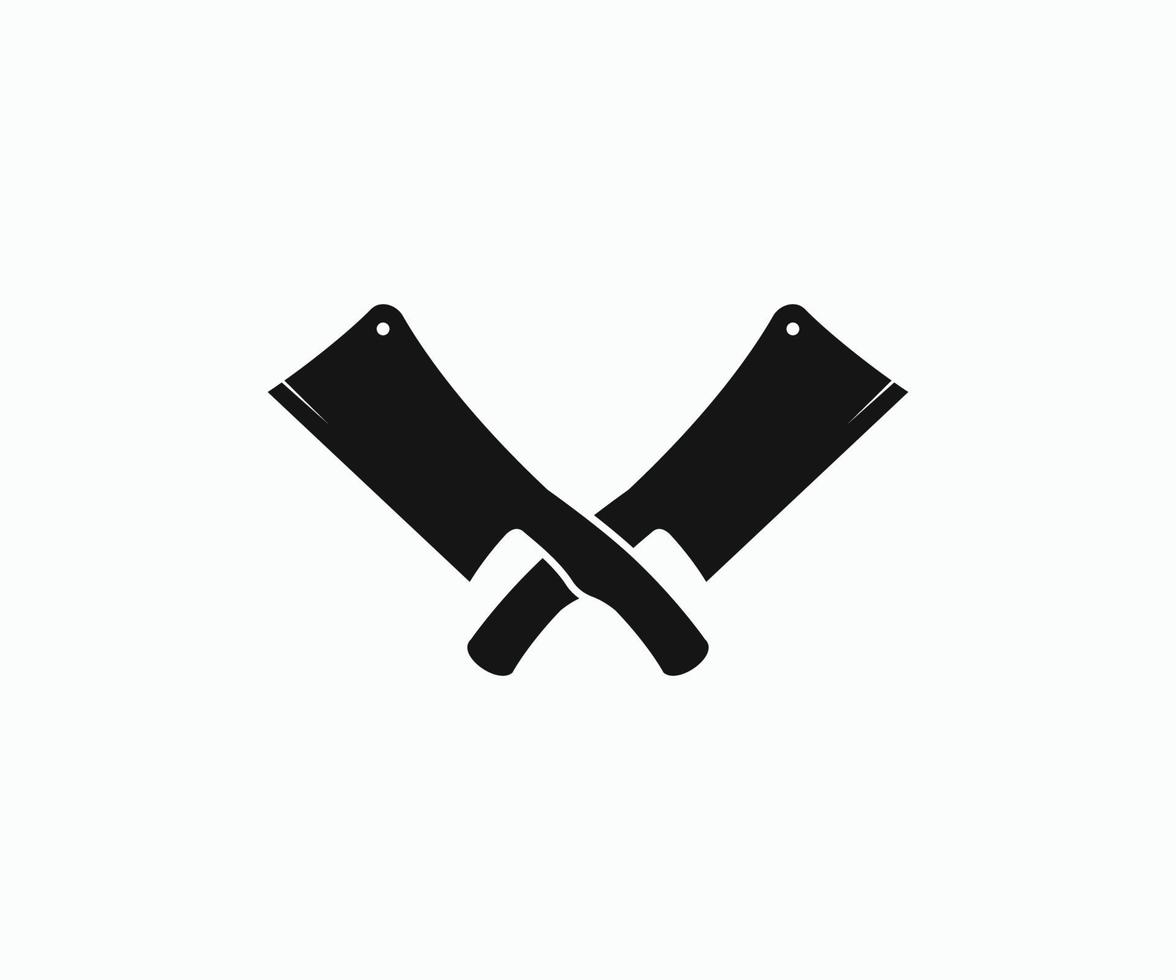 Crossed cleavers Vector Template. Knife and Cleaver Cross Sign Icon Vector.