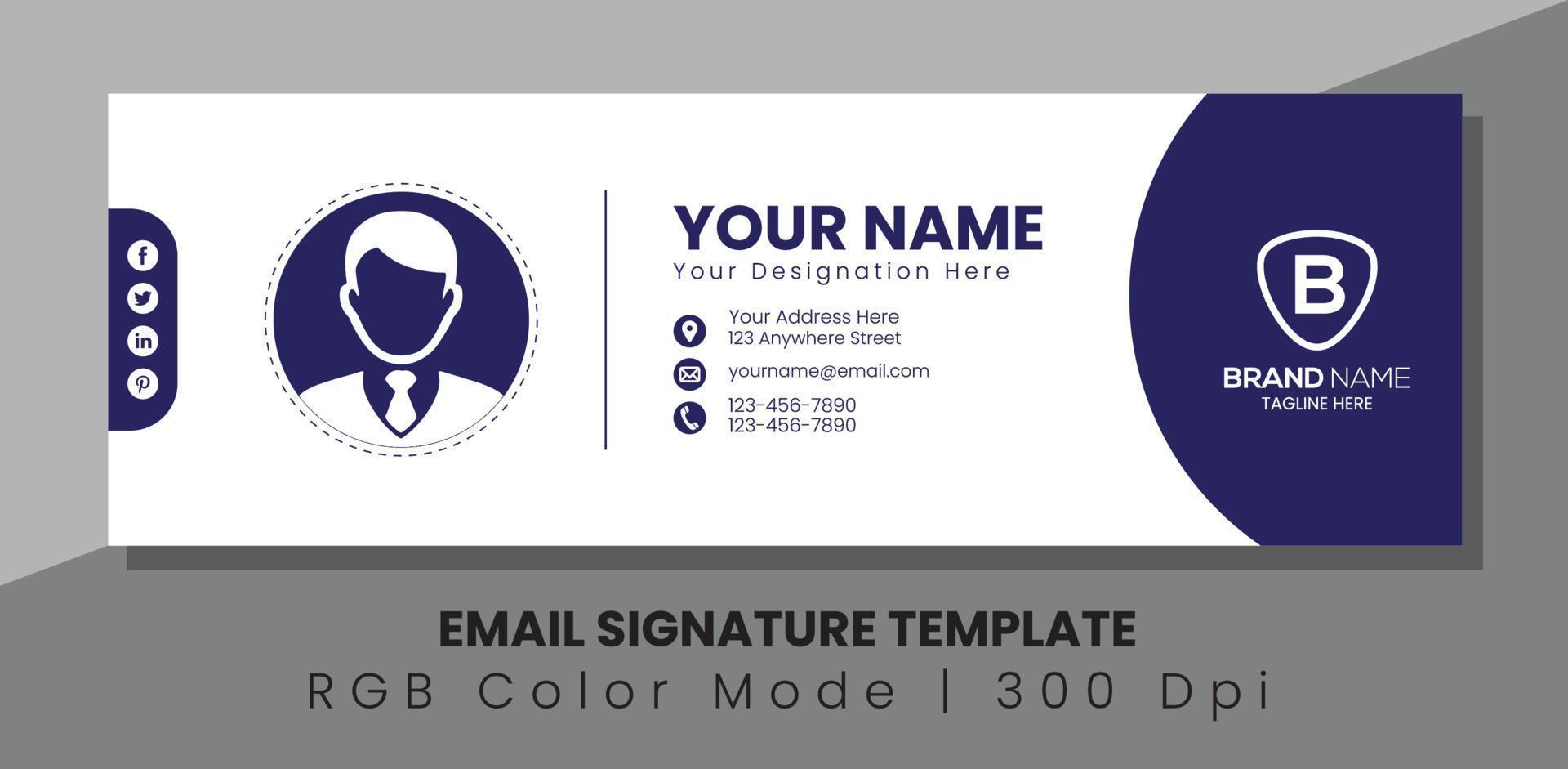 Professional Modern Email Signature Design Template vector