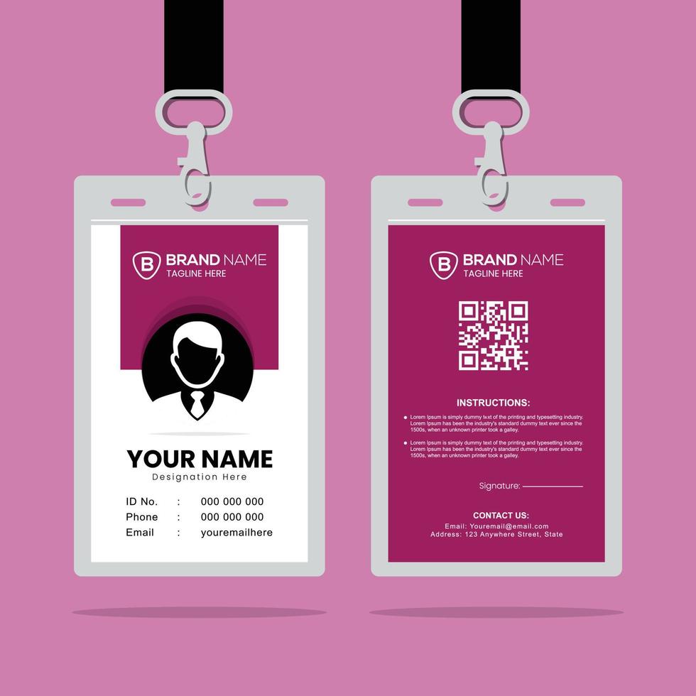 Clean and Simple ID Card Design Template vector