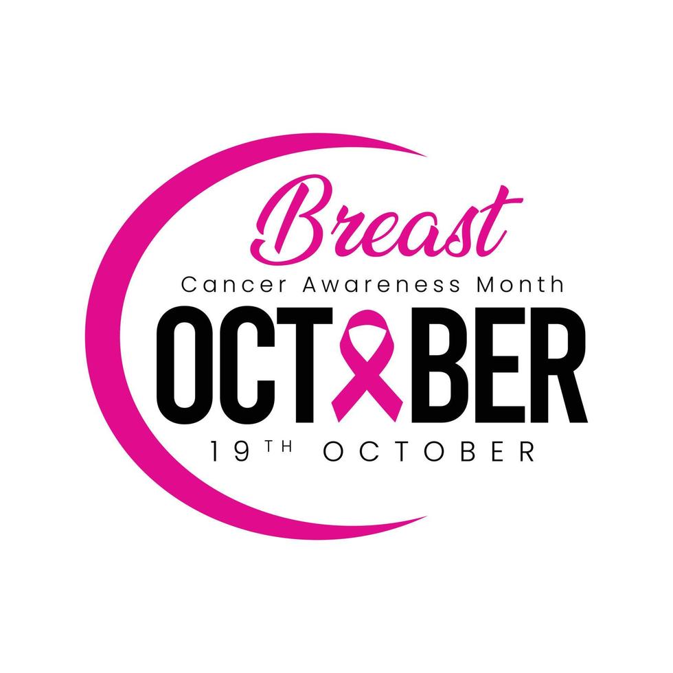World Breast Cancer Awareness Month in October Vector Illustration Template