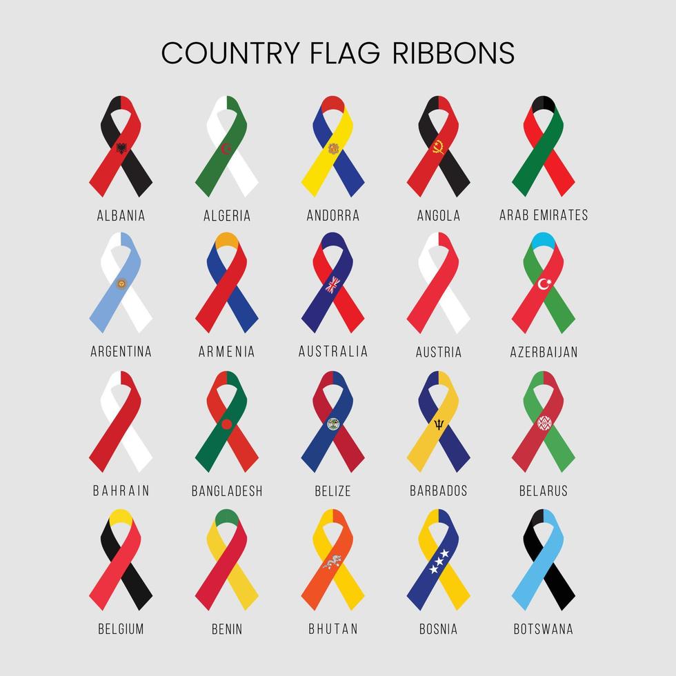 Flags in Ribbon Independence Day Celebration vector