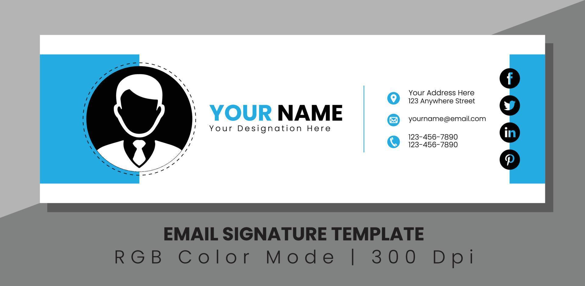 Professional Modern Email Signature Design Template vector