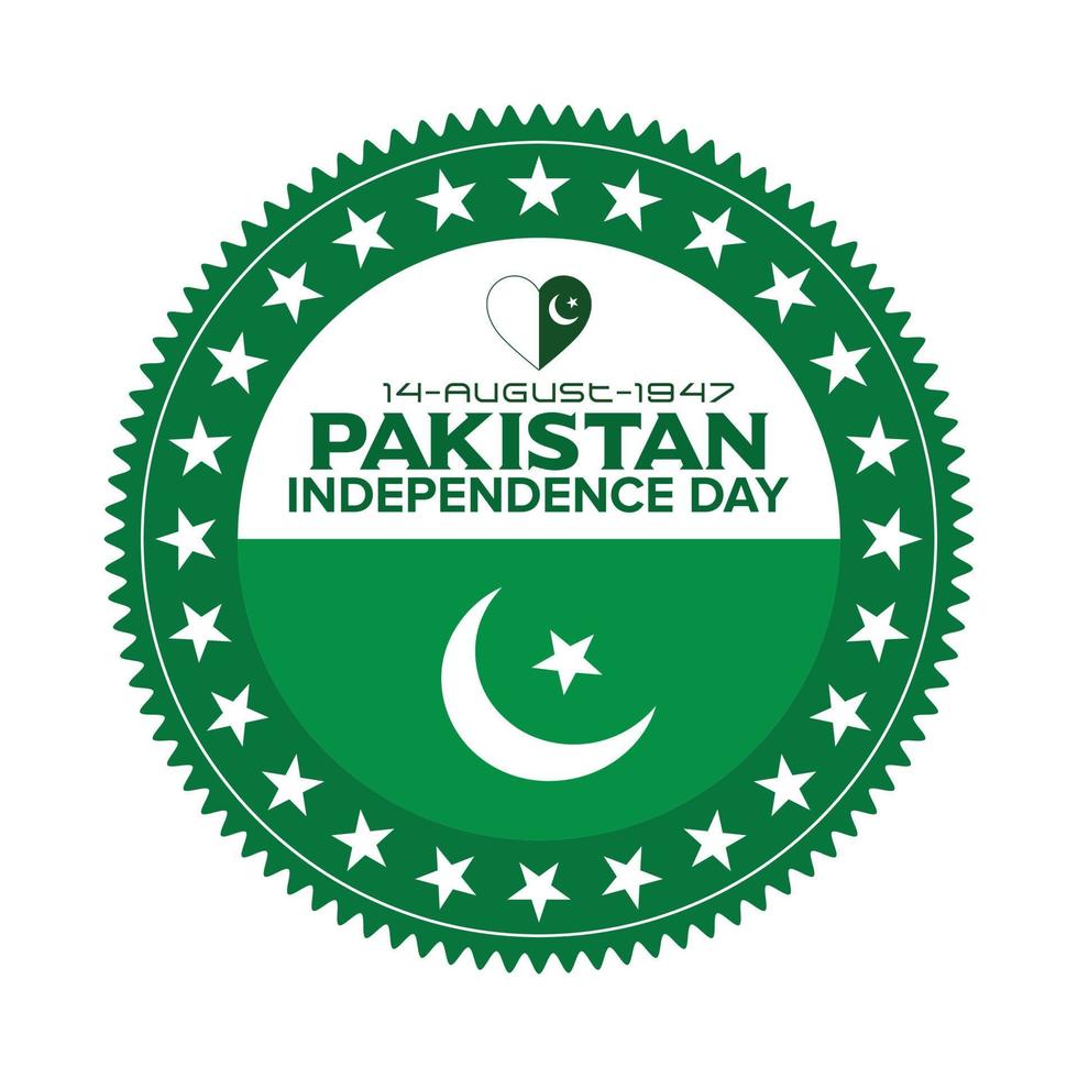 14 August Pakistan Independence Day Celebrating vector