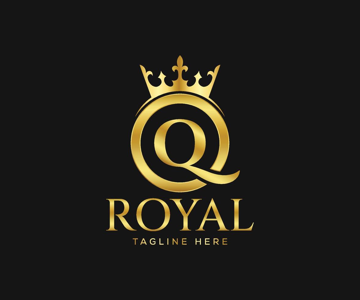 Luxurious Royal Logo Design. Letter Q Logo Design Template. vector