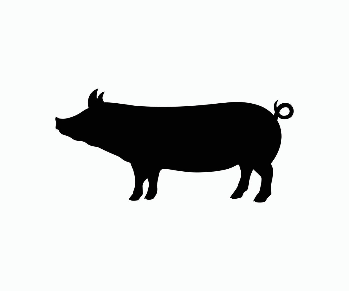 Silhouette Pig Icon Vector. Pig Isolated Black Silhouette Pig Stock Vector. vector