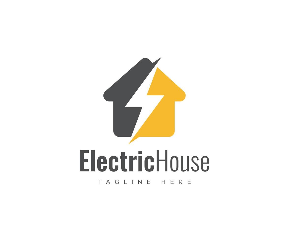 Electric House Logo, Power House Logo Design. vector