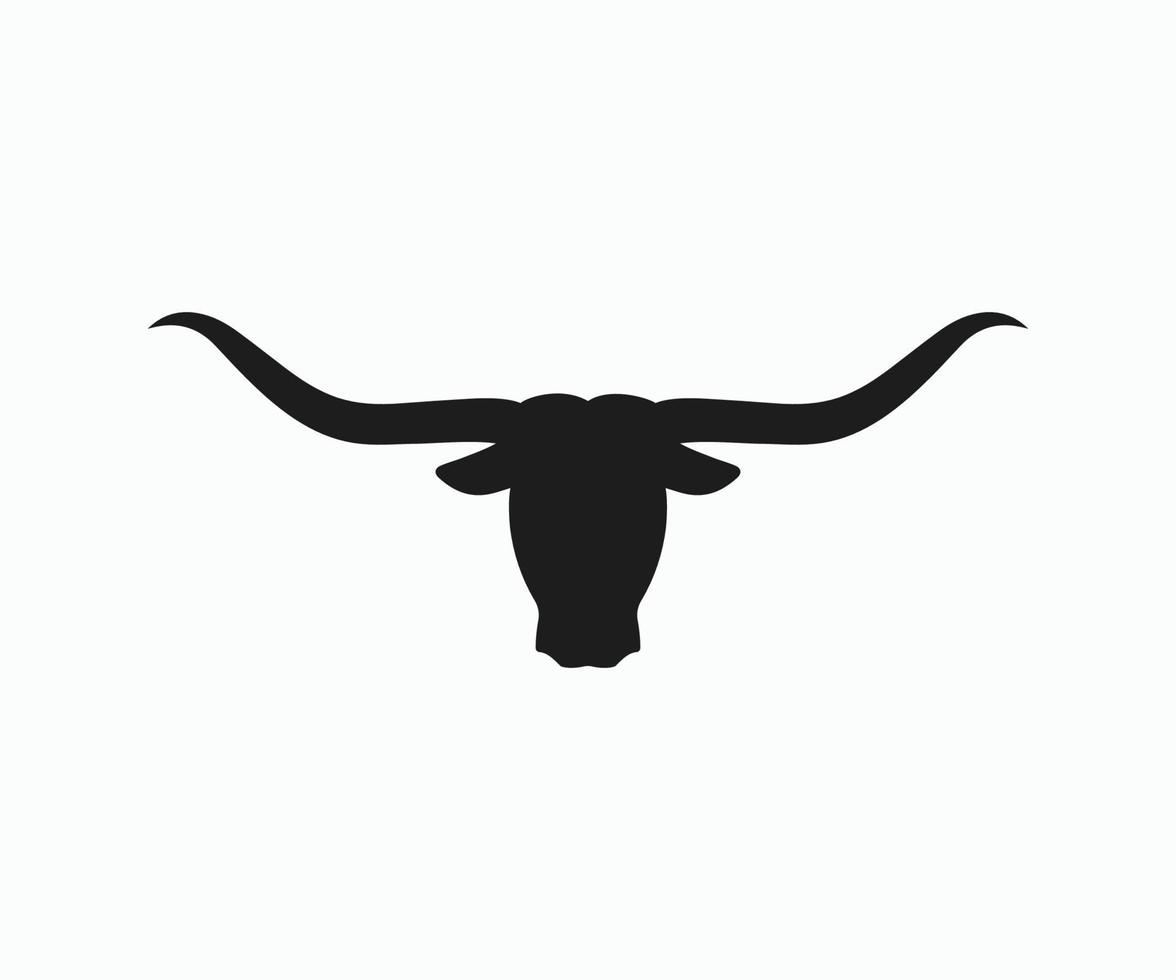 Longhorn Silhouette Vector Icon. Bullhead silhouette long horn vector logo design.