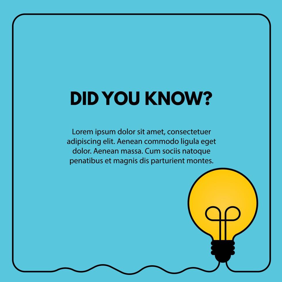 Did you know interesting fact Vector Illustration