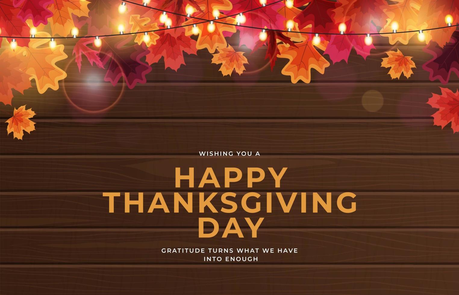 Autumn Happy Thanksgiving Greeting card. Vector Illustration