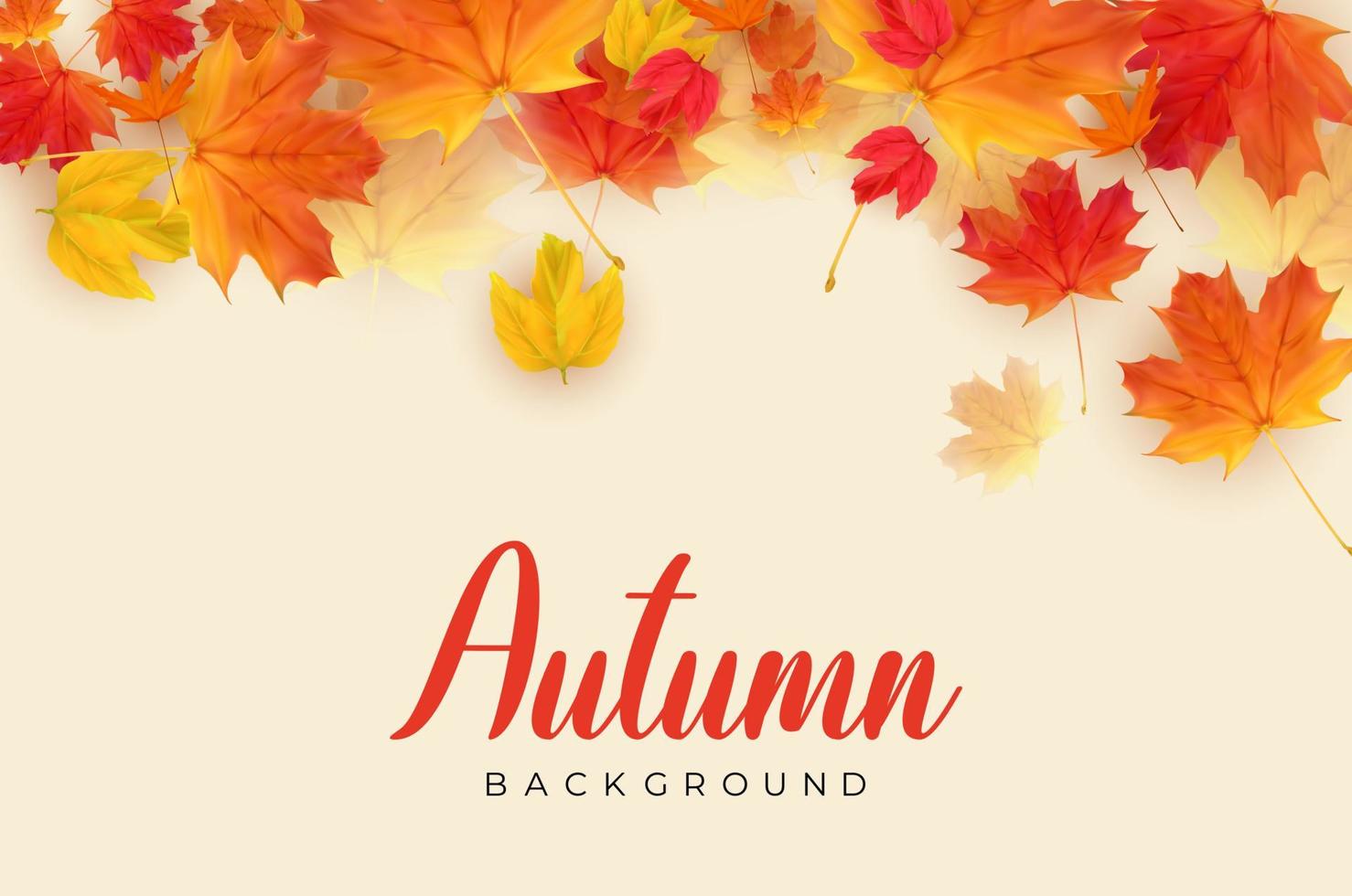 Orange Natural Autumn Background. Vector Illustration