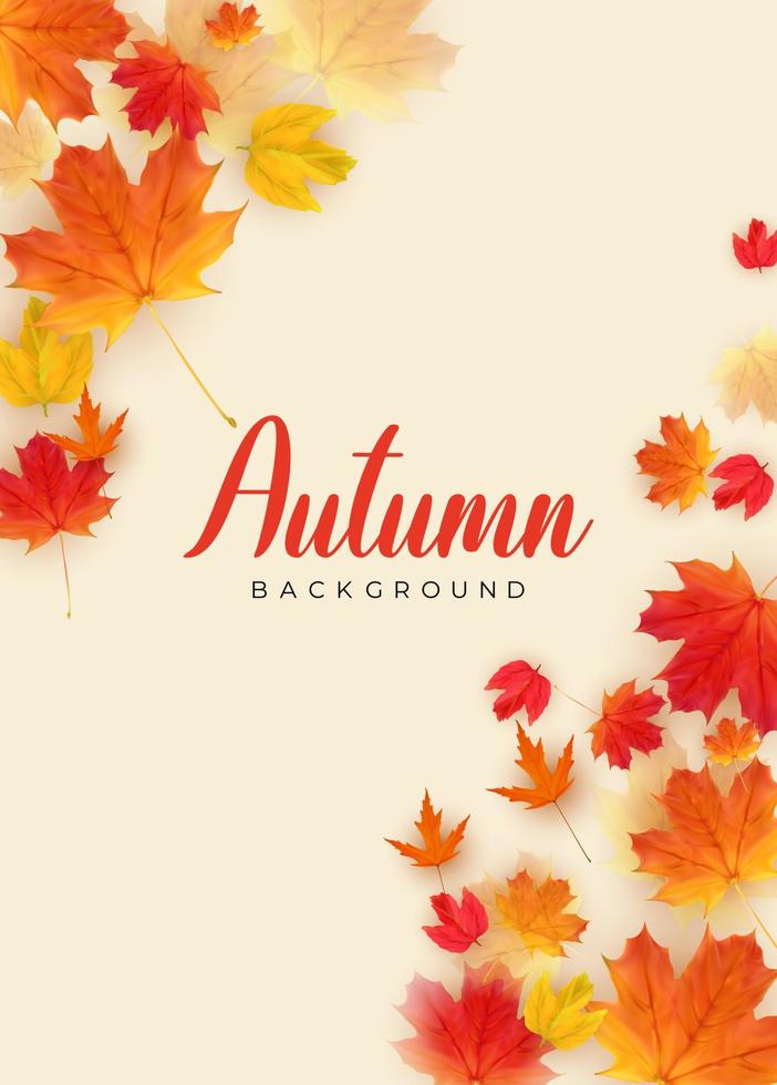 Orange Natural Autumn Background. Vector Illustration