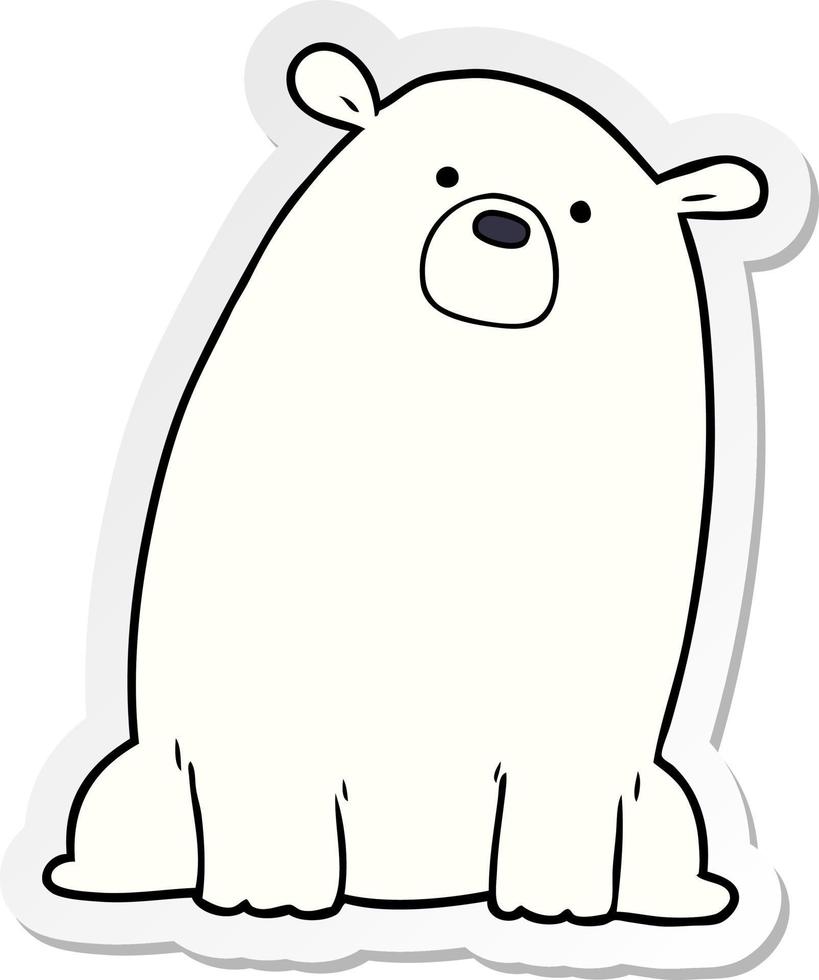 distressed sticker of a cartoon polar bear vector