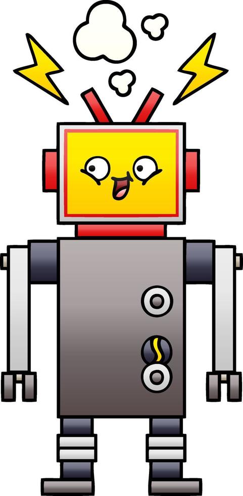 gradient shaded cartoon robot vector