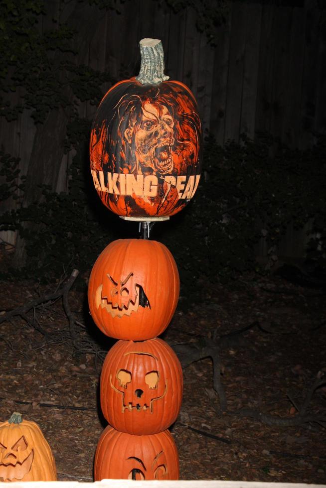 LOS ANGELES, OCT 4 - Walking Dead Carved Pumpkin at the RISE of the Jack O Lanterns at Descanso Gardens on October 4, 2014 in La Canada Flintridge, CA photo