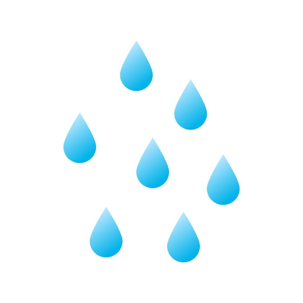 icono de lluvia Gota de agua azul aislado sobre fondo blanco. vector