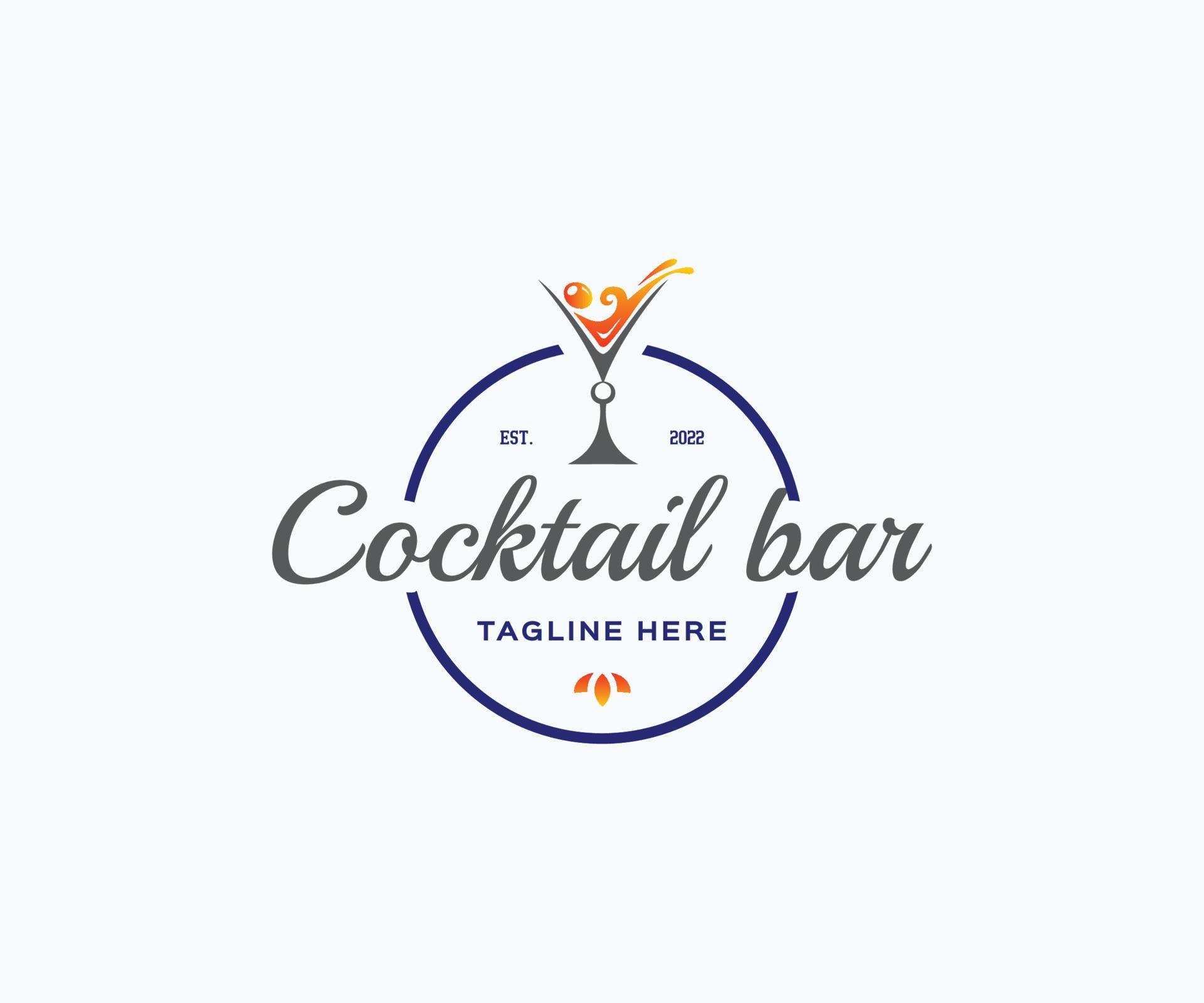 Cocktail Logo Design Template. Bar Logo. 10628580 Vector Art at Vecteezy