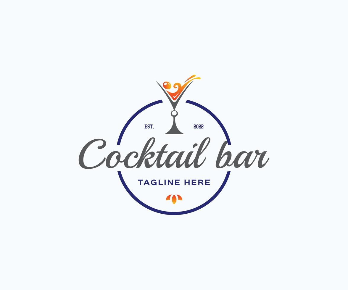 Cocktail Logo Design Template. Bar Logo. vector