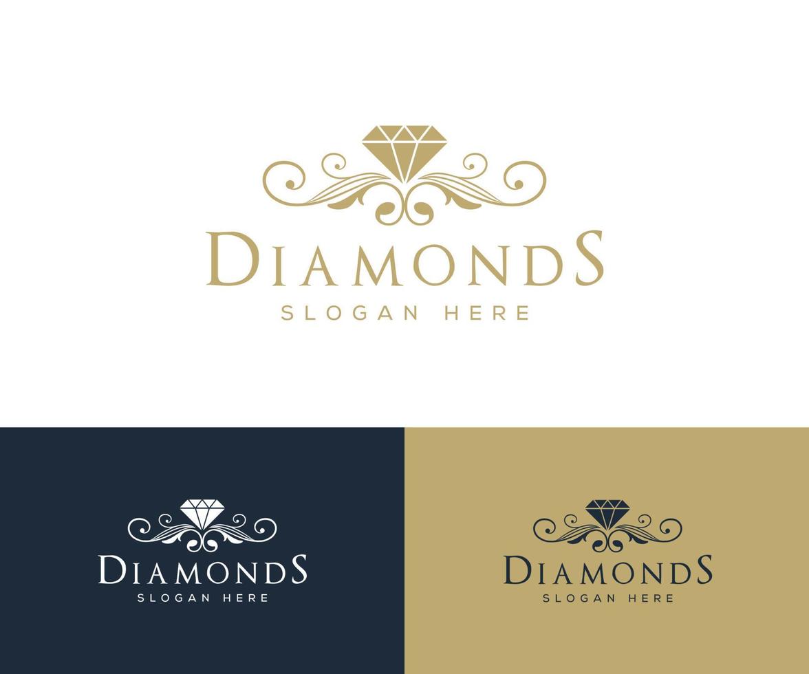 Diamond Logo Design Vector Template. Elegant Diamond Logo Design Vector Template.