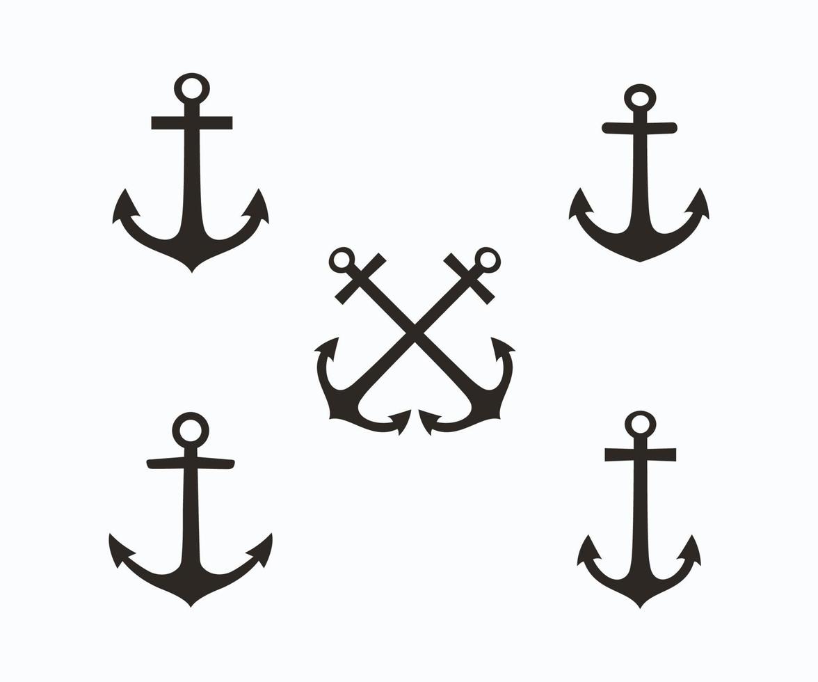 Ship Anchor Set Vector. Anchor Icon Vector