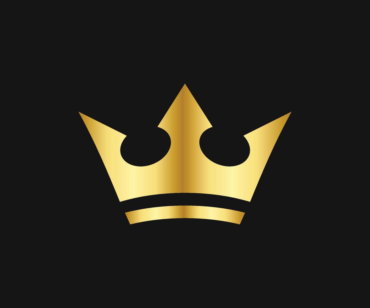 Golden Crown Vector Template. Royal Crown Icon.